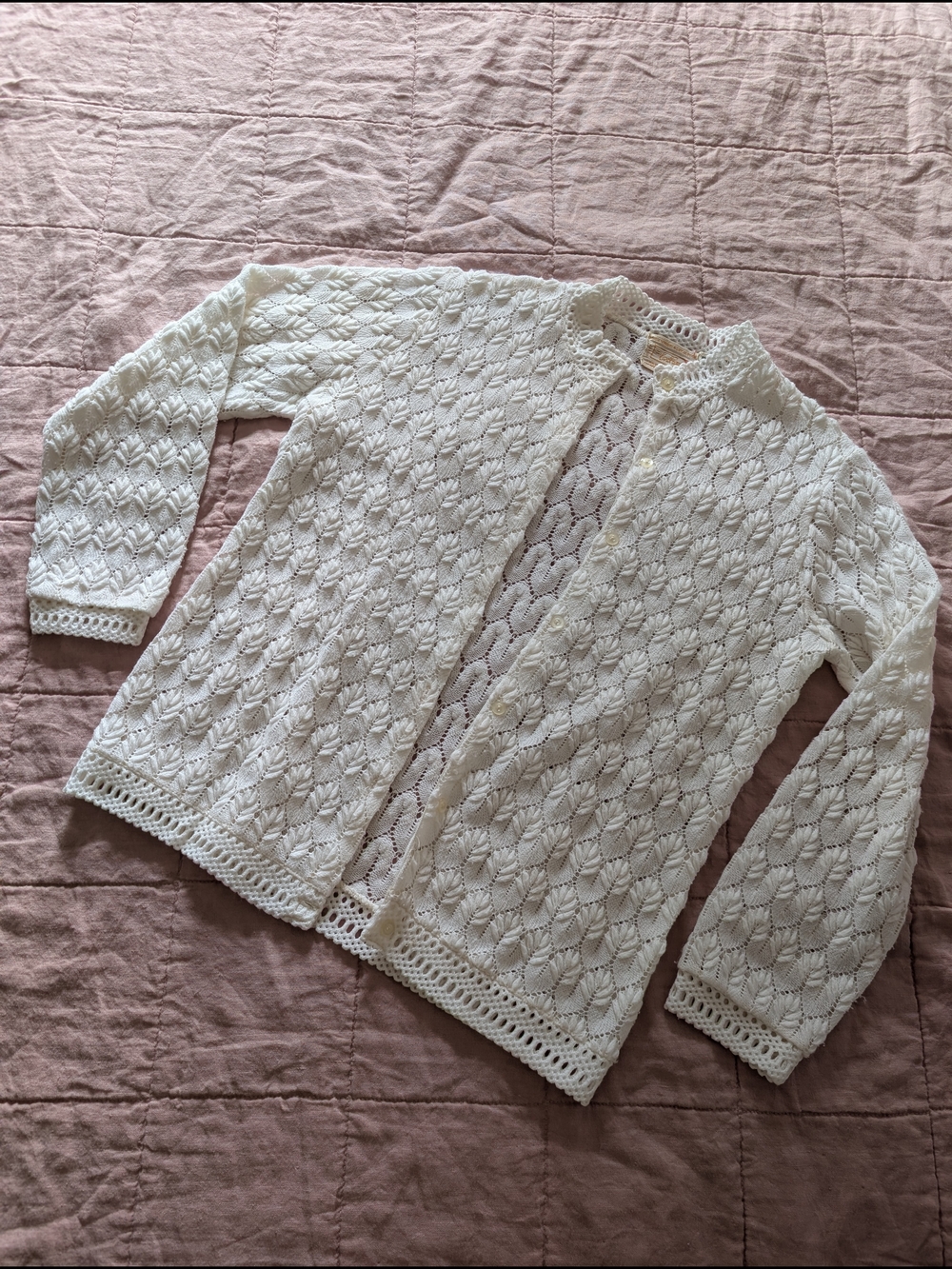 50's Vintage Crochet Button-Up Cardigan